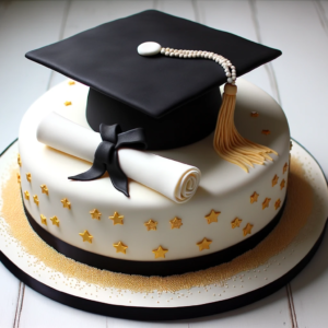 Graduation-themed cake