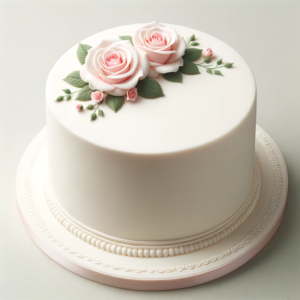 Elegance in Simplicity: One-Tier Rose-Adorned Cake